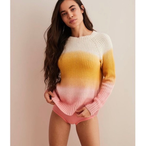 aerie Sunset Ombré Chunky Knit Sweater sz M - Picture 1 of 3